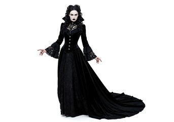 Fototapeta premium Woman victorian style black dress