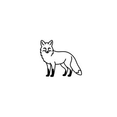 Obraz premium Minimalist Fox Illustration with Smiling Expression and Distinct Tail Tip