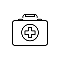 Obraz premium Minimalist First Aid Kit Outline with Central Medical Cross Symbol