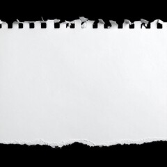Torn sheet of white paper with ragged edges