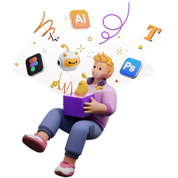Startup Team Collaboration UI UX Design and Development 3D Illustration