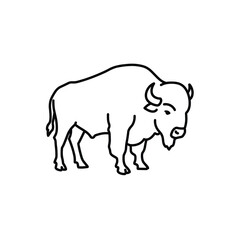 Obraz premium Simple Line Drawing of a Majestic Bison