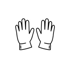 Fototapeta premium Simple Line Art Illustration of Two Protective Gloves