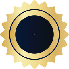 Blank Gold Sunburst Seal or Rosette Badge