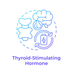 Thyroid stimulating hormone blue gradient concept icon. Regulate metabolism, energy levels and body functions. Round shape line illustration. Abstract idea. Graphic design. Easy to use in blog post