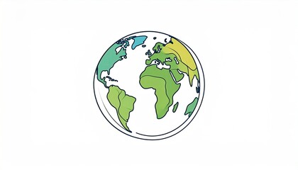 Obraz premium Simple colored world map