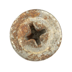 Old screw and nail heads