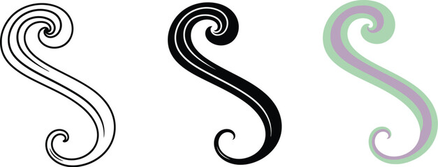 Elegant swirl design element simple abstract vector illustration isolated on white background for creative projects