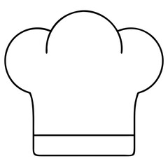 3d icon of outline of a chefs hat, symbolizing culinary profession and cooking