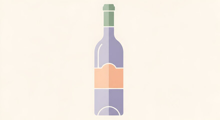 Bottle Illustration on Cream Background with Pastel Colors for Design