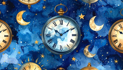 clock on the sky background