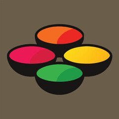 four bowls of colorful powders for rangoli making  (1).eps