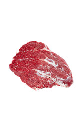 Obraz premium Fresh Raw Beef Brisket Cut Isolated on White Background