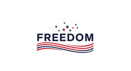 Freedom text with American flag elements and stars Keywords: freedom, america, usa, liberty