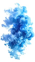 Obraz premium Abstract swirling blue ink cloud on white