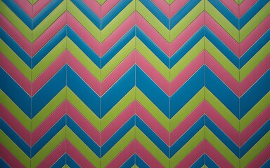Colorful zigzag pattern with blue, green, and pink