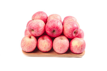 Fresh Red Fuji Apples from Luochuan Yanyuan on Wooden Board - Premium Quality Fruit