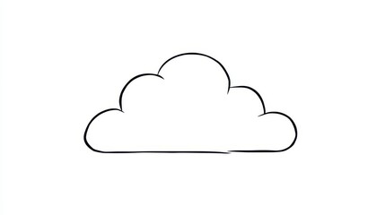 Fototapeta premium Cloud Sketch: Simple illustration of a single cloud floating in the sky.