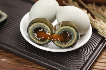 Traditional Gaoyou Salted Duck Eggs with Orange Yolk - Chinese Preserved Food Delicacy