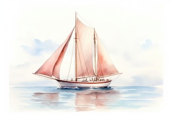 Fototapeta premium Sailboat watercraft vehicle yacht.