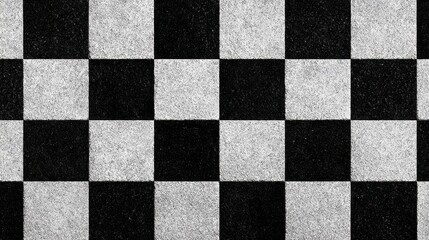 Seamless black and white checkerboard pattern with textured surface.