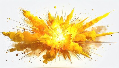Explosion of bright yellow and orange powder