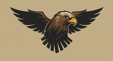 Majestic eagle in flight vector illustration on neutral background
