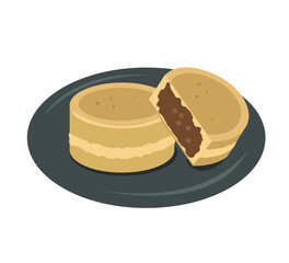 おやき、今川焼きのイラスト