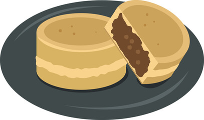 おやき、今川焼きのイラスト