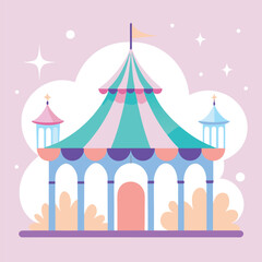 Fototapeta premium a glowing pastel whimsical canopy town (1).eps