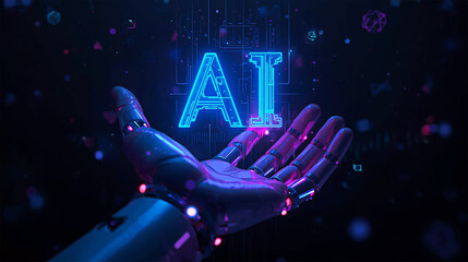 Futuristic AI in Robotic Hands