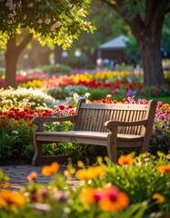 Colorful garden bench