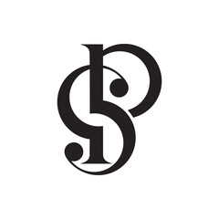 Monogram of the letter S and P. Abstract, outline and elegant.