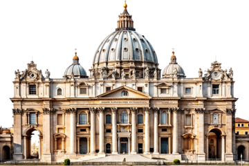 St Peters Basilica Facade with Dome Keywords: St Peters Basilica, Vatican City, Rome,... cutout png isolated on a transparent background