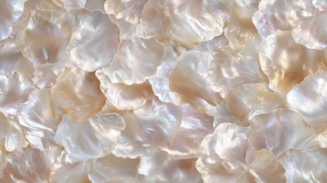 Elegant Iridescent Mother of Pearl Shells Seamless Surface Texture
