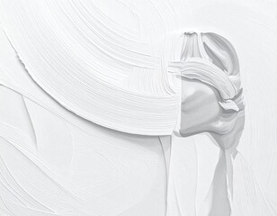 Abstract white portrait, textured brushstrokes