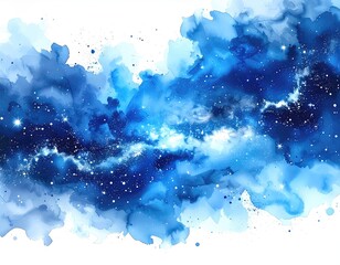 Abstract watercolor cosmic nebula