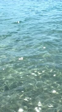 Top view of sea little waves pattern and crystal clear water. Armenia, Sevan. High quality