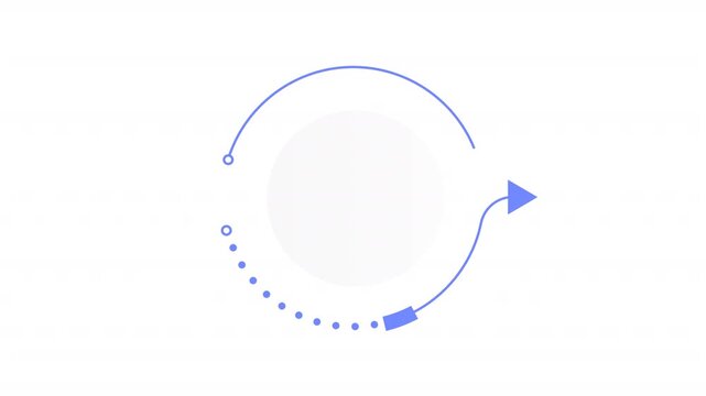 Education material round blue infographic 1 step template animation. Line path option HD video. Animated blank diagram visualization. Process layout empty design element. Motion graphics