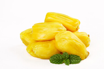 Fresh Thai Honey Pineapple Segments with Golden Flesh and Mint Leaves