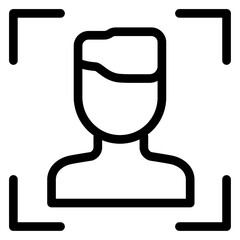 Face scan vector icon — biometric authentication and secure identity verification
