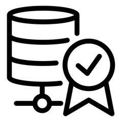 Database verified vector icon — approved secure data storage
