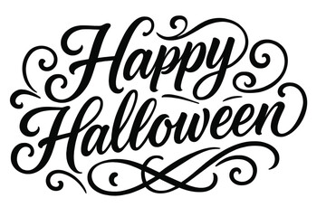 Elegant Halloween Calligraphy. &ldquo;Happy Halloween&rdquo;. Elegant modern calligraphy lettering with bold and saturated