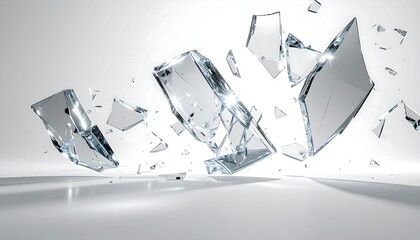 Shattered Glass A Dynamic Representation of Fragmentation and Destruction, Highlighting Sharp Edges
