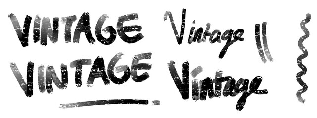 Vintage handwritten word with different styles and thickness