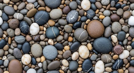 A Collection of Naturally Polished Beach Pebbles of Various Shapes