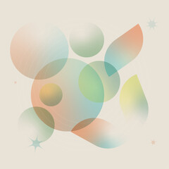 Geometric shapes with smooth gradient from orange to blue on light background. Modern abstract vector design for poster, banner, cover, web, or digital art with creative and stylish composition.