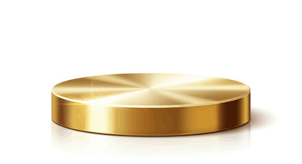 Elegant gold podium isolated on white backdrop for product showcase and presentation purposes