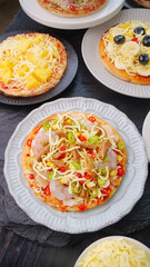 Delicious Homemade Pizzas with Pineapple Ham Cheese Toppings Fresh Baked Italian Food