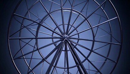 Metal Ferris wheel, dark backdrop